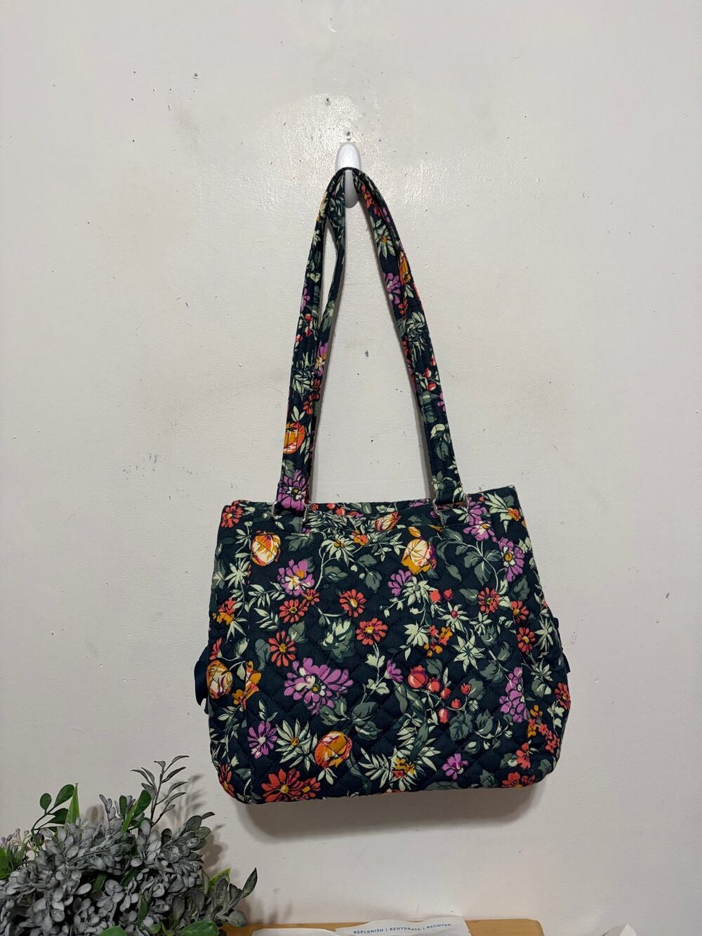 Vera Bradley Glenna Satchel Recycled Quilted Cotton Autumn Floral Tote Bag